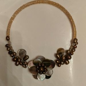 🌿Brown beaded choker